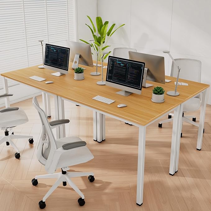 40 Inch Computer Desk Small Home Office Desk with Deeper Desktop Study Writing Gaming Table Modern Simple PC Desk for Office Home Bedroom Easy Assembly Adjustable Feet Oak