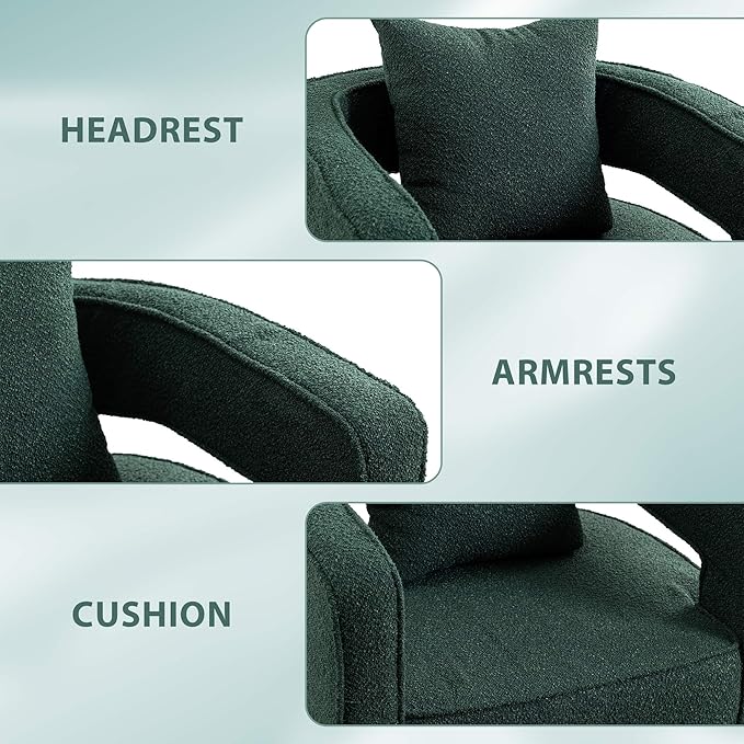 Aoiy &amp Wifon 28.95 W Swivel Accent Chairs for Living Room 360 Degree Swivel Barrel Chair Living Room Accent Chair Boucle Green 2PACK