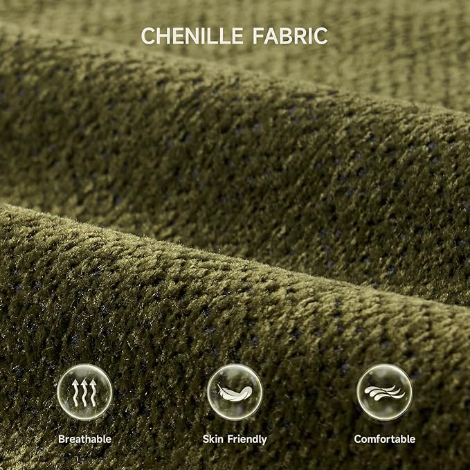 ONBRILL 82 Loveseat Sofa Modern Chenille Sofa Couch for Living Room Pull Point Seat Cushion Easy Assembly Comfy Love Seat for Small Spaces Bedroom Apartment Green