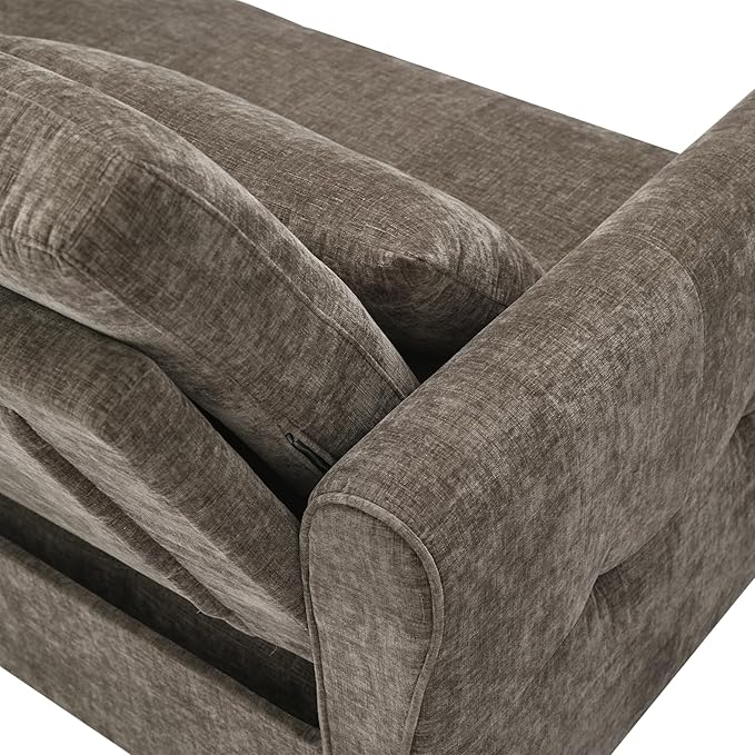 ERYE L-Shaped Reversible Recliner Sectional Sofa Chenille Upholstered Pull Out Convertible Sofabed with Pull Out Sleeper Couch Bed and Recliner Chaise Lounge and USB-C Ports
