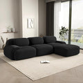 117.3 L-Shaped Inch Modular Sectional Sofa 3-Seater Cloud Couch with Deep Seat Boneless Couch with Pillows for Living Room Apartment Black