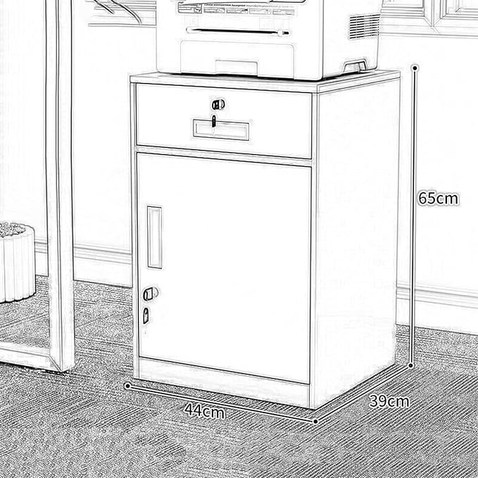 File Cabinet Under Desk with Locking Drawer Cabinet File Information Cabinet Tin File Cabinet (Color : White)