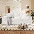 Nalupatio 91.7 Boneless Sofa Couch3 Seater Cloud Couch with Layered CushionUpholstered Corduroy Floor Sofa with Deep Seat &amp Removable Cover &ampThrow Pillows for Living RoomNo Assembly Beige