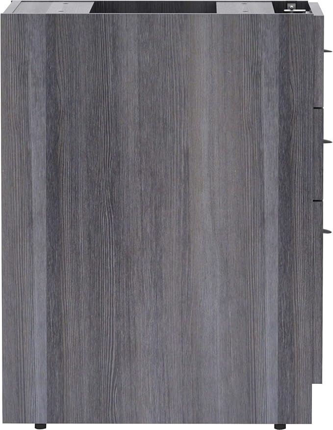 Lorell LLR69558 Weathered Charcoal Laminate Desking Pedestal