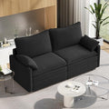 Vesgantti 74 Loveseat Sofa for Living Room Comfy Cloud Couch Deep Seat Chenille Modern 2 Seater Small Sofa with Armrest Pillow Easy Assembly for Small Spaces Black