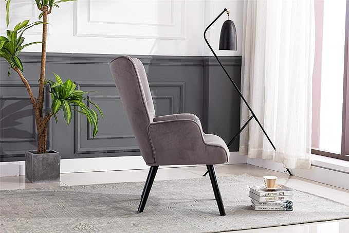 Accent Chair Living Room/Bed Room Modern Leisure Chair Silver Grey