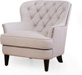 Christopher Knight Home Tafton Tufted Fabric Club Chair Natural 35D x 33.5W x 34.5H in