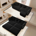 Oversized Sleeper Sofa Couch 89 Convertible Sleeper Sofa Bed for Living Room Bedroom Classic 3-in-1 Pullout Couch Bed with Movable Ottoman (Black with Ottoman)
