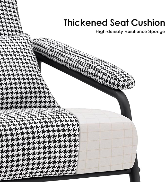 MCombo Modern Accent Chair with Ottoman Soft Fabric Club Armchair Upholstered Leisure Chair for Small Space Living Room &amp Bedroom 4123