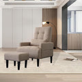 Redde Boo Brown Living Room Sofa Single Chair and Ottoman Modern Multi-Function Fabric Living Room Sofa Lounge Chair Bed and Stool. Soft Leisure Single Chair Adjustable into 5 Angles with Sofa Bed