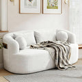 Loveseat Sofa 67.3 Boneless Curved Sofa Filling with Foam and Spring Chenille Small Love Seat for Small Spaces 4 Pillows and Side Pocket Living Room Apartment Bedroom No Assembly