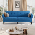 GarveeHome 89 Futon Sofa Bed Convertible Sleeper Sofa with Adjustable Backrest &amp Armrest Modern Futon Couch Bed Loveseat Sleeper for Living Room Bedroom Apartments Blue