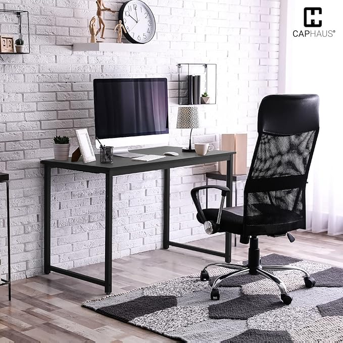 Fencer Wire 40 Black Computer Desk Home Office Desk Modern Look Desk Writing Desk for Small Space Simple Desk for Home Use &amp Office PC Table Gaming Desk Space-Saving Workstation Black