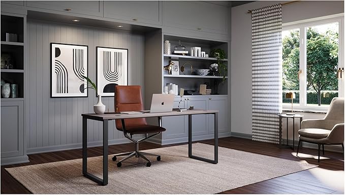 Hirsh 72x30 Open Metal Desk for Commercial/Home Office - Black/Pewter