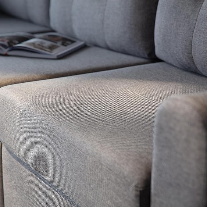 LINSY HOME Modular Sectional Sofa - Rubik III Oversized Deep Seat Couches with Storage Seats &amp Removable Cover Modern Comfy Couch for Living Room Apartment Office Grey