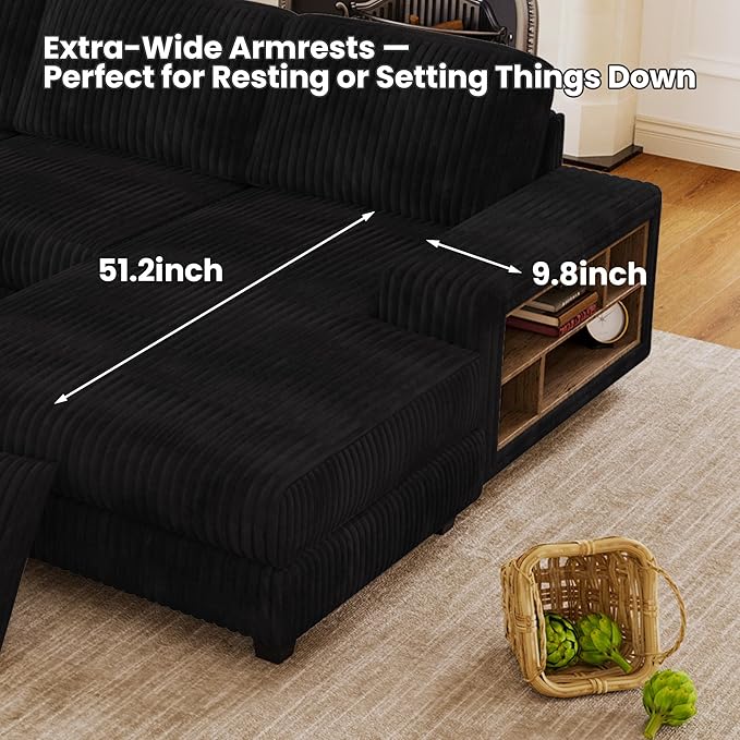 ERYE U-Shaped Modular Sectional Sofa Convertible Symmetrical Sofa Couch with Removable Chaise Lounges U Shaped Double Chaises Sectional Couches with Storage Armrests