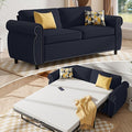 CECER Queen Size Pull Out Sofa Bed 2 in 1 Sleeper Sofa Convertible Couch Bed with Foldable Mattress Pull Out Couch Bed with Upholstered Nailhead for Living Room Apartment-Grey