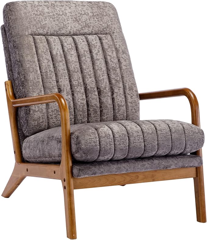 Wood Frame Armchair Modern Accent Chair Lounge Chair for Living Room