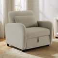 CHITA Sleeper Chair 3-in-1 Pull Out Convertible Single Sofa Bed with Adjustable Backrest Chenille Chaise Lounge Chair for Living Room Bedroom &amp Apartment Stone
