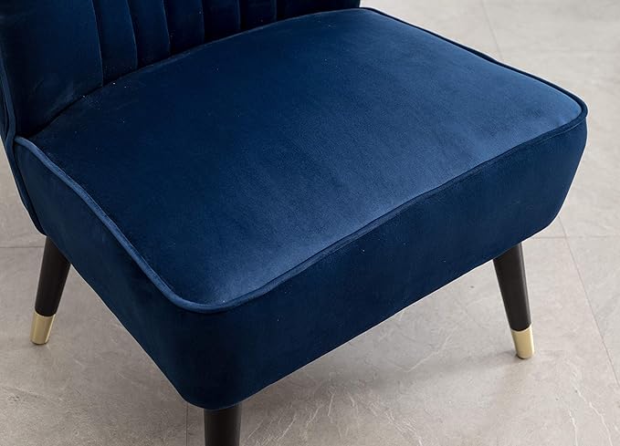 Elon Contemporary Velvet Upholstered Accent Chair Blue