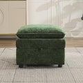 27 Large Square Ottoman with Storage Modern Upholstered Footrest with Anti-Slip Legs for Couch Coffee Table Living Room Bedroom Entryway Chenille Green