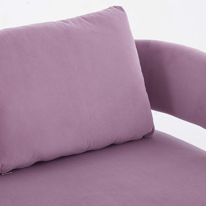 Teddy Fabric Accent Chair Modern Side Chair with Gold Metal Legs 51 Inch Wide Upholstered Loveseat for Living Room Dressing Area Office (Lilac)