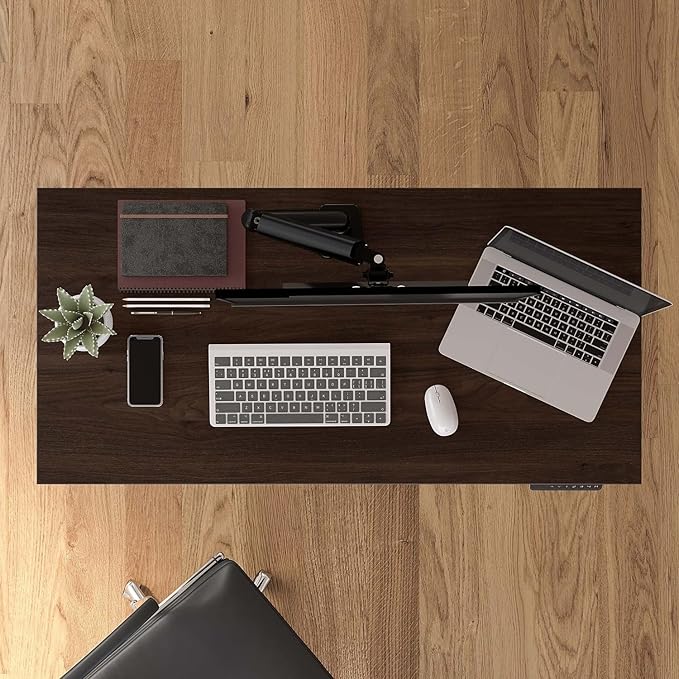 Move 40 Series by Bush Business Furniture 48W x 24D Electric Height Adjustable Standing Desk in Black Walnut with Black Base
