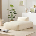 Merax Modern Oversized Upholstered Floor Chaise Lounge Modular Single Sofa Couch Sleeper Bed with Foam-Filled No Assembly Required Biege