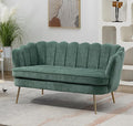 59 Modern Chenille Loveseat Couch Small Sofa with Gold Metal Legs2-Seater Upholstered Mini Sofa Couches for Small SpaceLiving Room Bedroom Office Dorm Studio Apartment (Green)