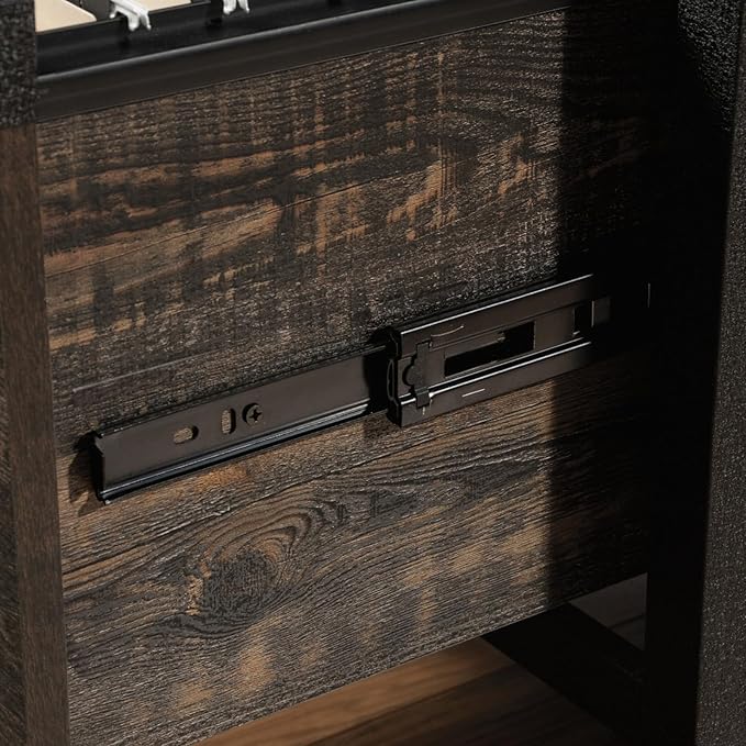 Hassyee Durable Powder-Coated Metal Frame Two Spacious Drawers Mobile Filing Cabinets with Smooth-Glide Drawer Home Office File Cabinet