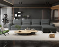 130Sectional Couches for Living Room - Large Modular 5 Seat Sectional Couch-Velvet Linen with Storage Deep Seat Sofa-Convertible Sofa for Large Living Rooms-with ChaiseWashable Covers-Dark Gray