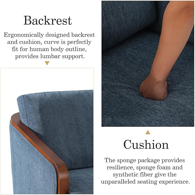 Swivel Barrel Accent Chair Mid Century Modern Arm Chair for Living Room Bedroom Comfy Club Reading Lounge Sofa Corner Chairs for Adults(Chenille Navy Blue Set of 2)