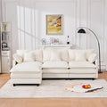KEIKI 101.9 Modular Sectional Sofa with Movable Ottoman 3 Seat Modern Sofa Set L-Shape Sectional Couches for Living Room Apartment Beige
