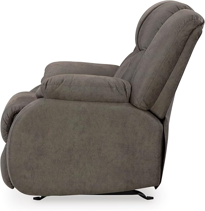 Signature Design by Ashley First Base Modern Faux Leather Rocker Recliner Gray
