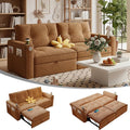 Queen Sofa BedConvertible Loveseat Sleeper SofasCouch with Pull Out BedPullout Couch Bed for Small SpaceQueen Sleeper Sofa Couches for Living RoomApartment &amp Guest Room Orange | USB Port Cup