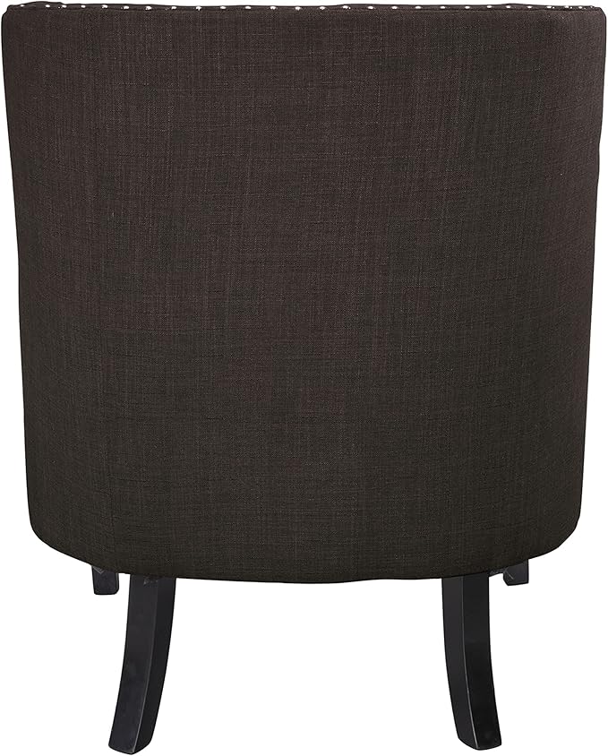 Lexicon Accent Chair Reading Chair Comfy Chair for Bedroom Upholstered Armchair with Solid Wood Frame Tufted Cushion Nail Head Trim Single Sofa Chair for Living Room Office Chocolate Chenille