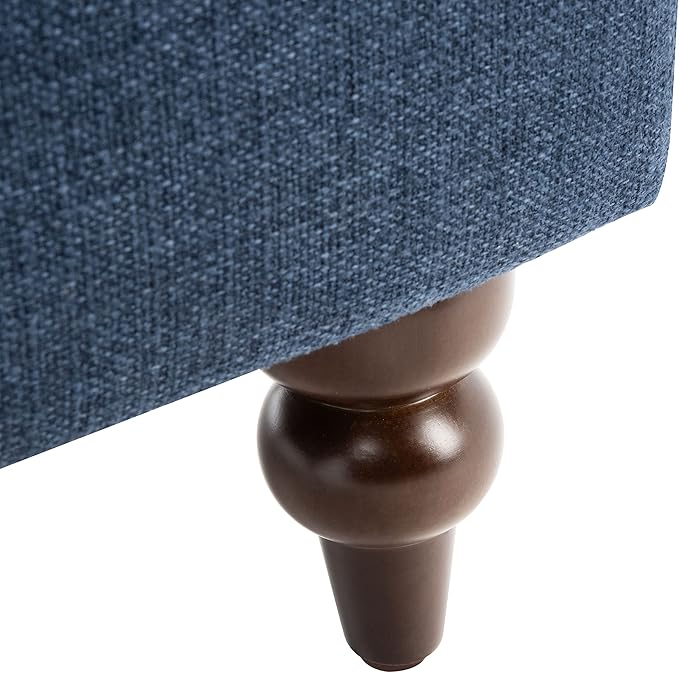 SAFAVIEH Home Collection Levin Navy/Walnut Accent Club Chair