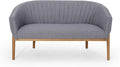 Great Deal Furniture Noble House Galena Mid-Century Fabric Loveseat in Charcoal
