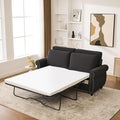 Queen Pull Out Sofa Bed 74' Large Convertible Sleeper Sofa 2 Seater Loveseat Sofa-Bed with Queen Size Mattress for Living Room Small Spaces Apartment Studio Dark Gray
