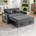 55.51 Sleeper Sofa BedPull Out Couch with Side Pockets3 in 1 Corduroy Fabric Loveseat Sleeper SofaPull Out Sofa Bed with Adjustable Backrest for Living Room Bedroom Apartment（Gray）