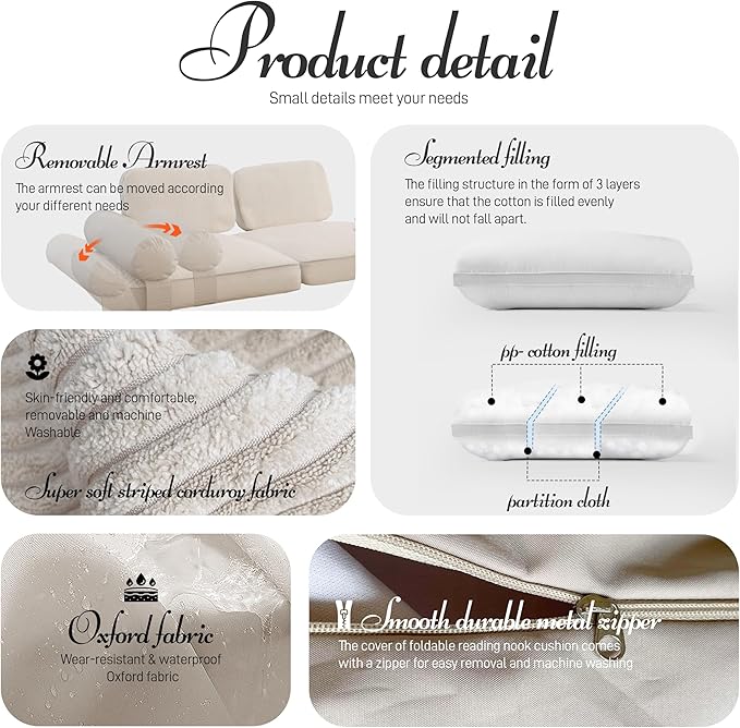 Daneey Foldable Floor Sofa Bed Lazy Floor Sofa Folding Floor Sofa Bed Chair Floor Mattress for Adults Soft Sofa Bed Floor Sofa Chair Wall Support with Washable Soft Cover