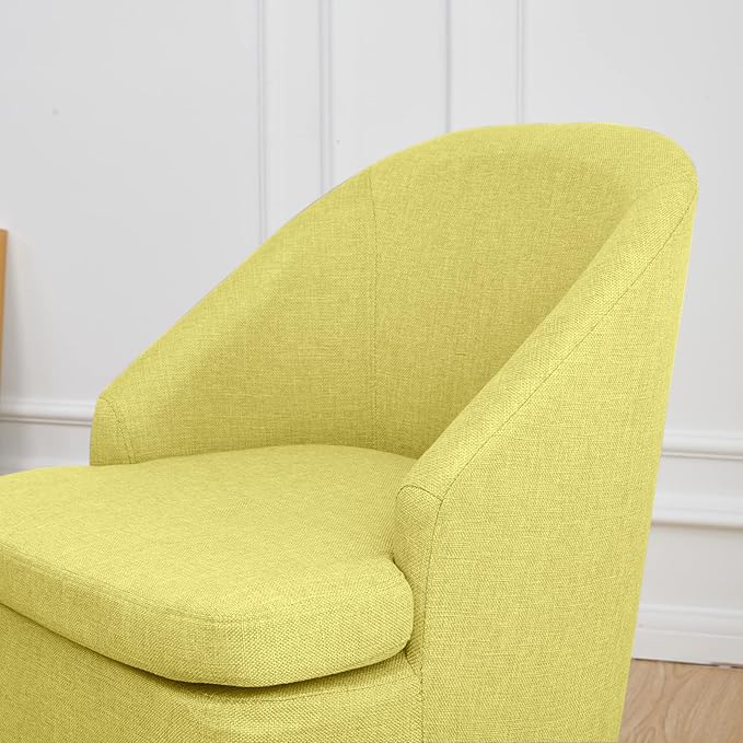 Accent Upholstered Club Cute Light Green Tub Chairs with Barrel Style Comfortable Round Side Sofa Chair Sitting Sofa Chair for Living Room Bedroom Small Spaces