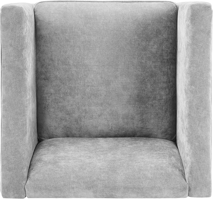 Christopher Knight Home Nory Modern Accent Chair with Arms Comfy Chenille Upholstered Barrel Armchair Extra Seating Lounge with Wood Frame Single Sofa for Living Room/Bedroom Grey