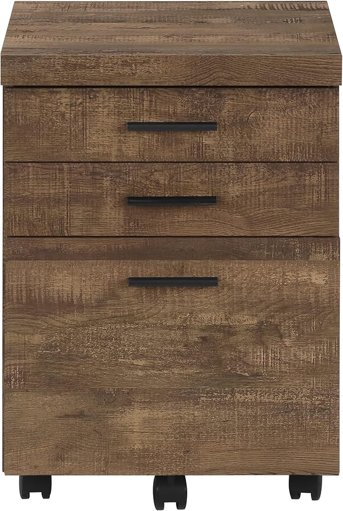 File Cabinet Rolling Mobile Storage Drawers Printer Stand Office Work Brown Laminate Contemporary ModernParticle Board