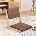 Tiita Foldable Tatami Chair Japanese Floor Chair Wood Legless Back Rest Chairs with Cushion Accent Meditation Floor Chairs Bay Window Wood Brown