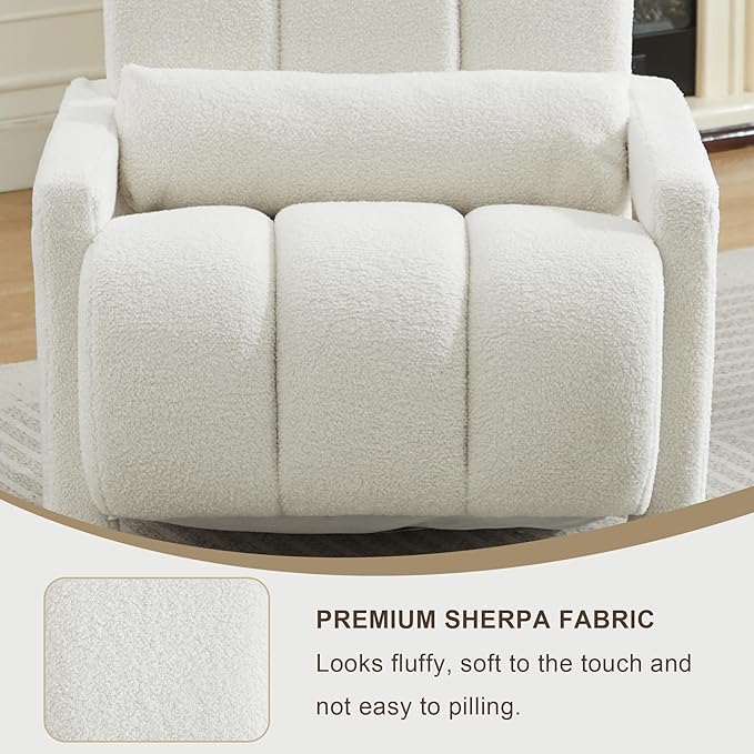 LOULENS Accent Chair Set of 2 Sherpa Cute Furry Fabric Teddy Chair with Thick Cushion and Pillow Single Sofa for Living Room Comfy Armchair for Bedroom Apartment Waiting Room Beige