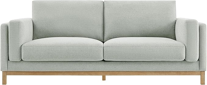 Modway Roscoe 81 Inch Fabric Sofa in Mist - Comfortable Upholstered Deep Seat Couch for Living Room Apartment or Office Seating
