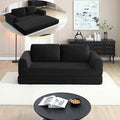 Foldable Boneless Love Seat Couches in a Box Modern Floor Foam Sleeper Sofa Bed 2-in-1 Convertible Cloud Sofa for Home Apartments Bedroom