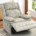 Recliner Chair for Adults Oversized Manual Pull Tab Reclining Chair 2-Tier Cushions Minimalist Style Single Sofa for Living Room RV (Polished Microfiber)