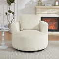 360° Swivel Accent Chair Compressible for Storage Modern Luxury Chair with Thick Cushioning for Office Living Room and Apartment Cream